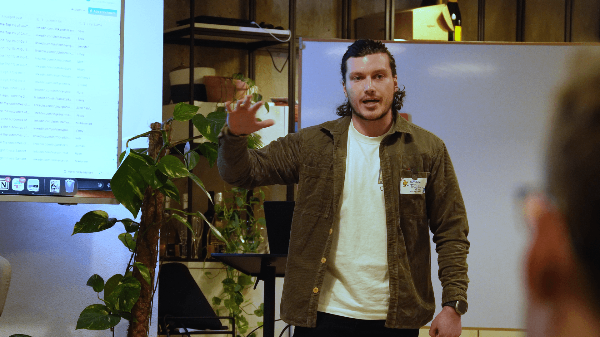 Max Mitcham speaking at an event